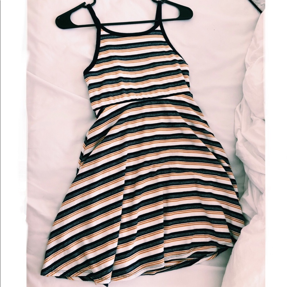 striped skater dress